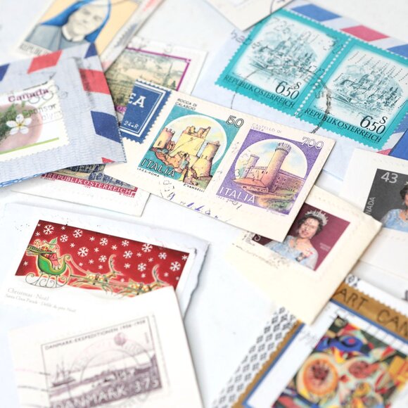 Vintage Postage Stamp Collection Canada US Germany Denmark Italy USA Collectable - Picture 9 of 15